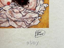 Egon Schiele Lithograph COA Original Signed Certified Stamped Numbered