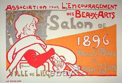 Emile Berchmans Fine Arts Salon of 1896 Original Lithograph, Signed 1898