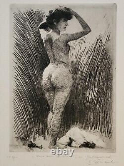 Emile FRIANT, The Model, Lithograph, Signed, Plate 46, Size 18 x 13 cm