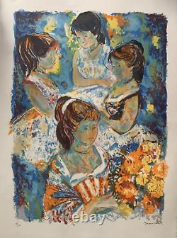 Emilio Grau-sala (1911-1975) Rare Original Lithograph 'Young Girls' Signed