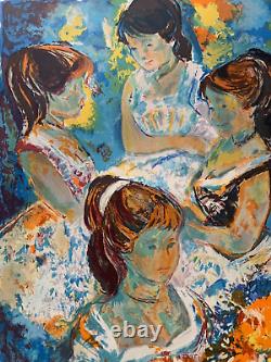 Emilio Grau-sala (1911-1975) Rare Original Lithograph 'Young Girls' Signed