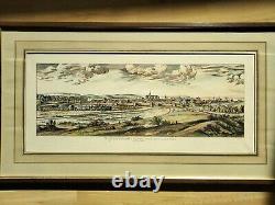 Engraving by Israël Silvestre Signed Profile of the City of Metz 1667 - With Frame
