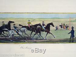 Equestrian Etching, Litho, J. Pollard, Horses, Horse Racing, Riders, Jockeys