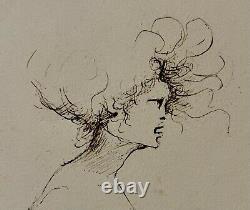 Erotic Table Signed Leonor Fini Lithography Original Framed Under Glass