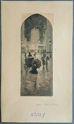 Etching Lithography Original Delâtre Eugene (1865-1922) Moulin Rouge Paris 1900