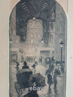 Etching Lithography Original Delâtre Eugene (1865-1922) Moulin Rouge Paris 1900