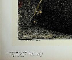 F. GOTTLOB Woman with Print Original Signed Lithograph, 1899