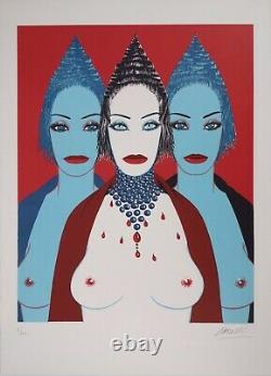 Félix Labisse The Three Queens Original Lithography Signed