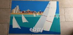 Franco Costa Lithography Boating Sailing 22/34 Italy Grande Signee