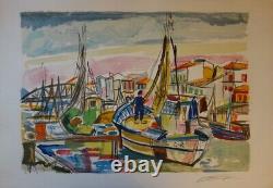 Francois Desnoyer Return To Fishing Original Lithography Signed # 1965