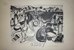 François Desnoyer Signed Lithograph Numbered The Sea Beach