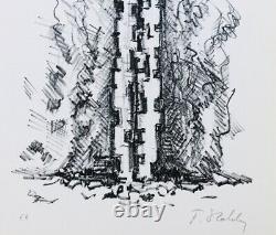 François Stahly Sans-titre 1976 Original Lithograph Signed