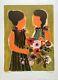 Frédéric Menguy - Two Friends With A Bouquet - Original Lithograph Signed & Numbered