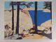 Gabriel Godard Mediterranean Landscape Signed Lithograph, Dedicated