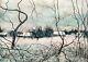 Gantner Bernard - Village In The Snow - Superb Original Signed Lithograph