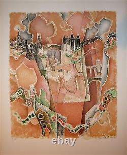 Georges Daiz Original Lithograph Signed Numbered Abstract Cubist Art