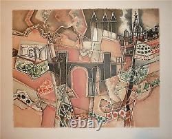 Georges Daiz Original Lithograph Signed Numbered Cubist Abstract Art