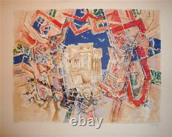 Georges Dayez Original Signed Numbered Lithograph Abstract Cubist Art