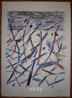 Germain Jacques original signed lithograph 1969 abstract art Abstract Bauhaus