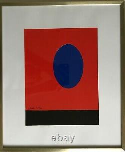 Gilioli Emile, Composition On Red Background, 1974 Lithograph Signed And Numbered