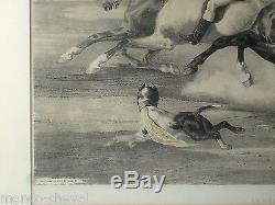 Great Old Litho E. Ciceri The Start Of The Race, Horses, Jockeys