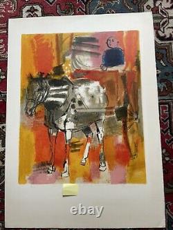 Guiramand Paul Lithography Signed Crayon Handsigned Lithograph Horses 1959