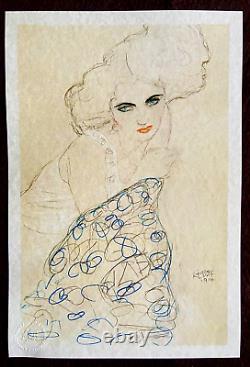 Gustav Klimt Lithograph COA Original Hand Numbered Signed Limited Stamp