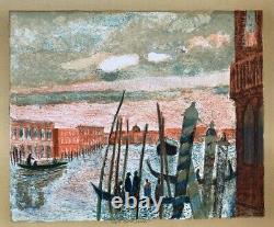 Guy Bardone (1927-2015) Original Lithographic View Of Venice Signee (14)