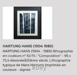Hans Hartung Grande Lithography Numbered And Signed To The Hand