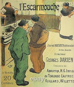Henri Gabriel Ibels L'escarmouche Original Lithograph, Signed, 1895