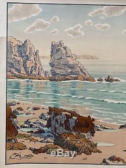Henri Riviere Breton Lithography Etching Kingdom Marine 1900 Beach