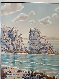 Henri Riviere Engraving Lithography Breton Breton Marine Brittany 1900 Wave La Plage