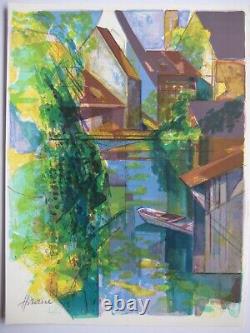 Hilaire Camille Signed Lithograph Rivers Alsace