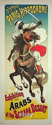 J. CHERET Tuareg warrior on horseback Original signed lithograph, 1899