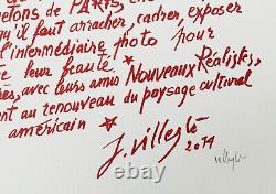 Jacques Villegle Saint-malo 2014 Original Lithograph Signed
