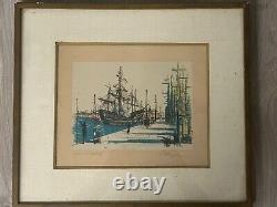 Jean CARZOU (1907-2000), View of a port Lithograph Artist's proof signed 1954