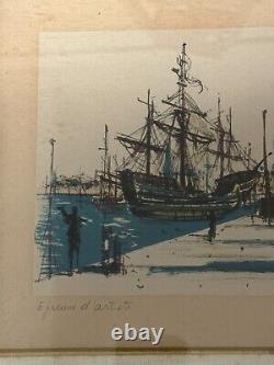 Jean CARZOU (1907-2000), View of a port Lithograph Artist's proof signed 1954