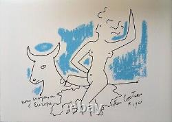 Jean COCTEAU Europe The Abduction of Europe, SIGNED LITHOGRAPH, 1961
