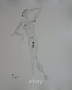 Jean Cocteau Man Naked Lithography Original Signed
