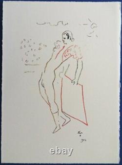 Jean Cocteau The Toreador Lithography Original Signed # Gitans And Corridas
