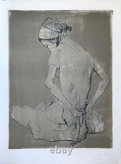 Jean Jansem Grande Lithography Original Hc Woman From Back