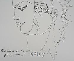 Jean Marais When The Masks Fall Original Lithograph Signed