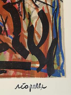 Jean Paul Riopelle Lithograph Print Signed In Abstract Board