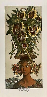 Jean-Pierre Alaux original signed lithograph surrealism autumn art exhibition