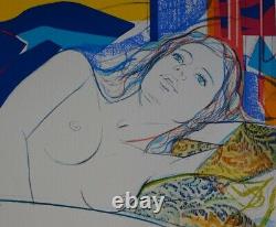 Jean-baptiste Valadie Blue Eyes Lithography Original Signee And No.