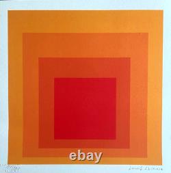 Josef Albers Lithograph COA Original Hand-Numbered Signed O. P. Stamp