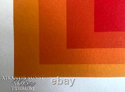 Josef Albers Lithograph COA Original Hand-Numbered Signed O. P. Stamp