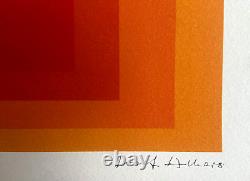 Josef Albers Lithograph COA Original Hand-Numbered Signed O. P. Stamp