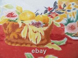 Jules Cavailles Fruits And Flowers On A Lithography Tablecloth Original Signed