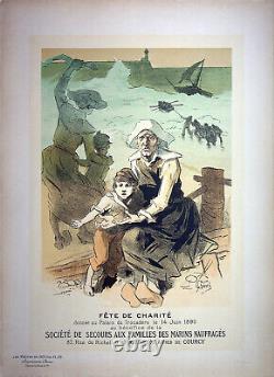 Jules Chéret 'Sailor's Family' Original Signed Lithograph, 1897
